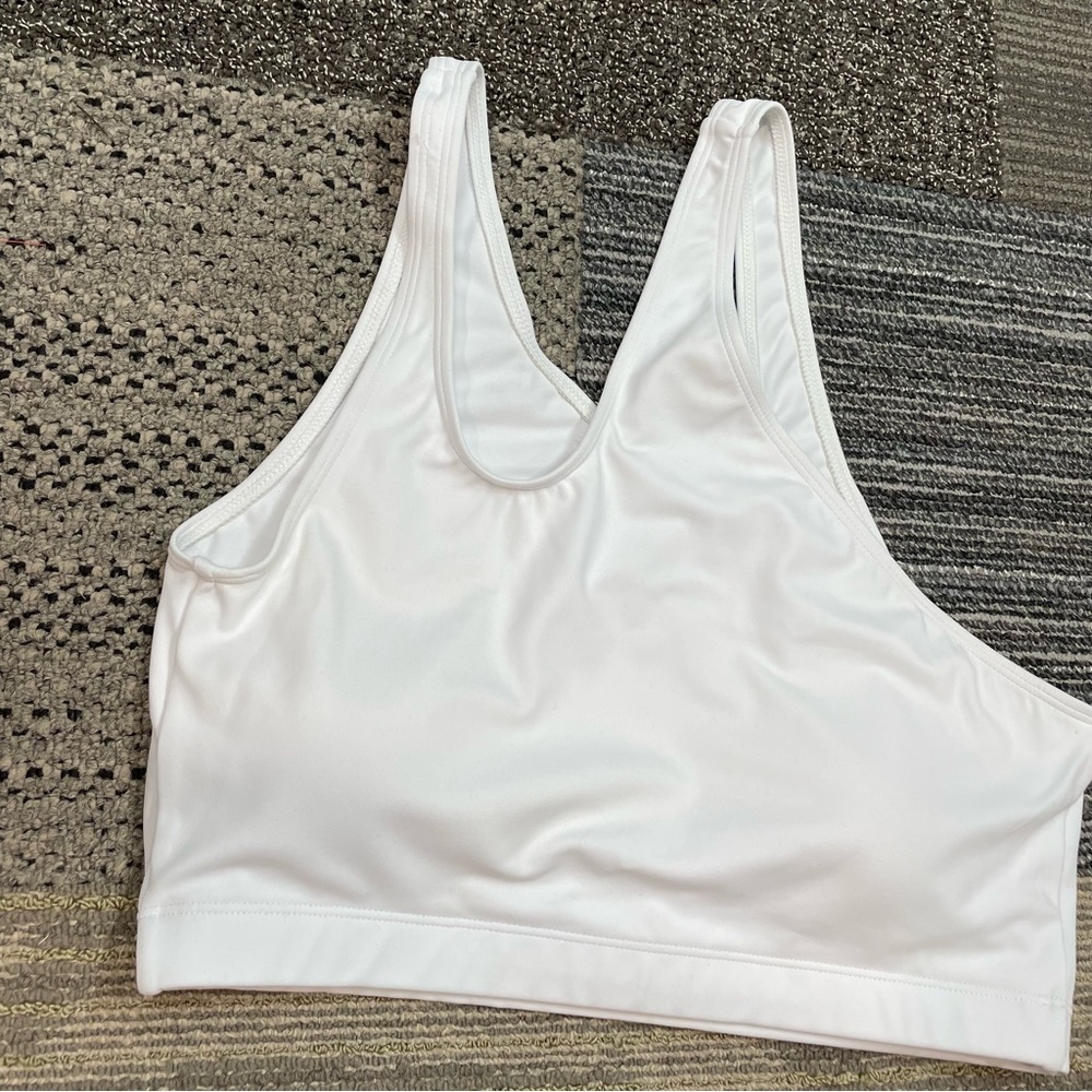 Nubyen X Revolve One Shoulder Sports Bra Sz Large White Cutout - Picture 4 of 10